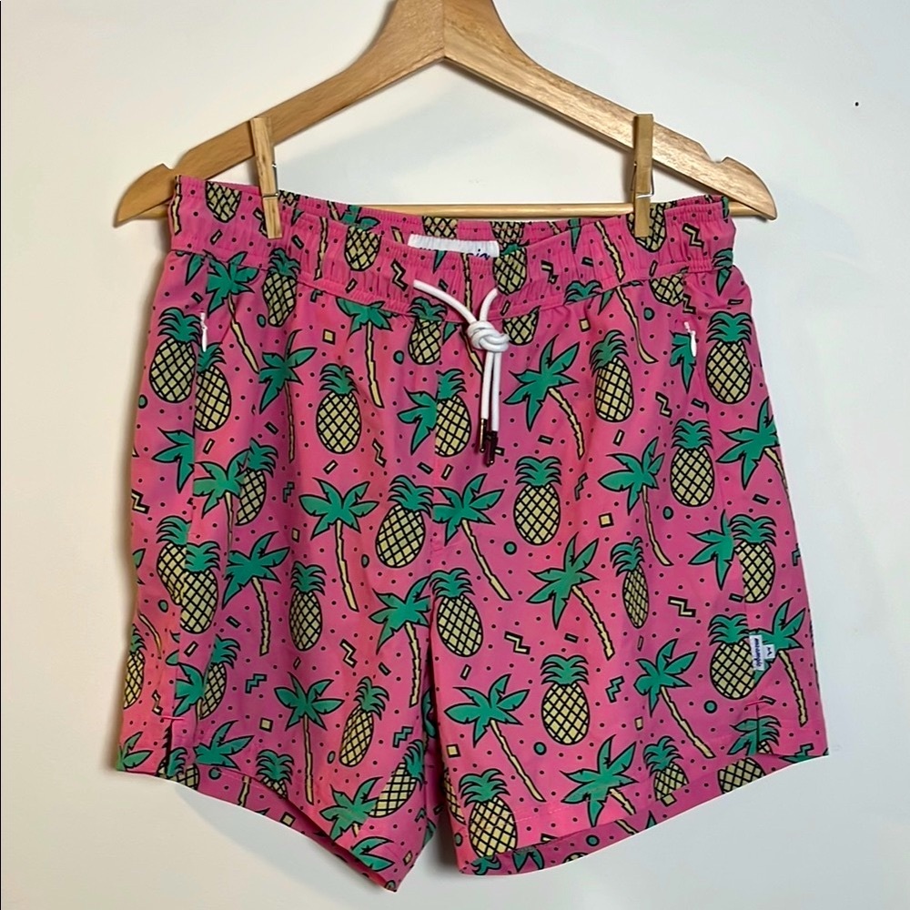 Maamgic Pink Pineapple Print Swim Trunk Shorts - Size M